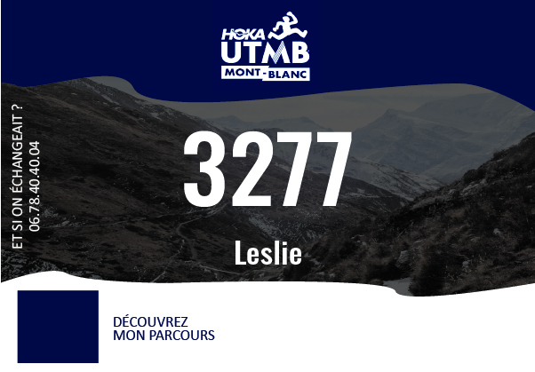 Dossard fictif de Leslie, numéro 3277. Et si on échangeait ?
